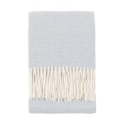 Blue Herringbone Throw – Soft Woven Blanket with Fringed Edge 